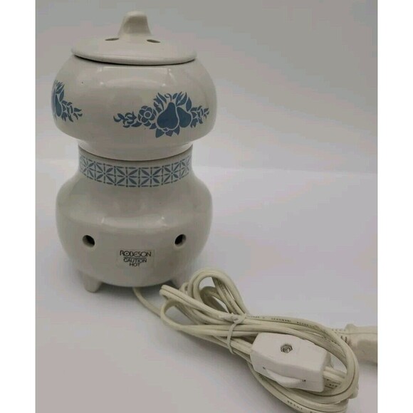 Robeson Wax Melt Candle Potpourri Warmer 7” Electric Vintage Beige Blue - Picture 8 of 11